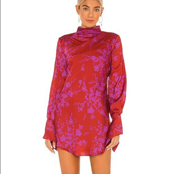 Free People red long sleeve dress - Picture 1 of 5